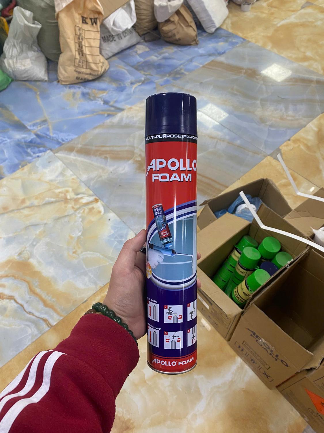 Keo bọt nở Apollo Foam 750ml – trám khe, chống ồn, chống thấm